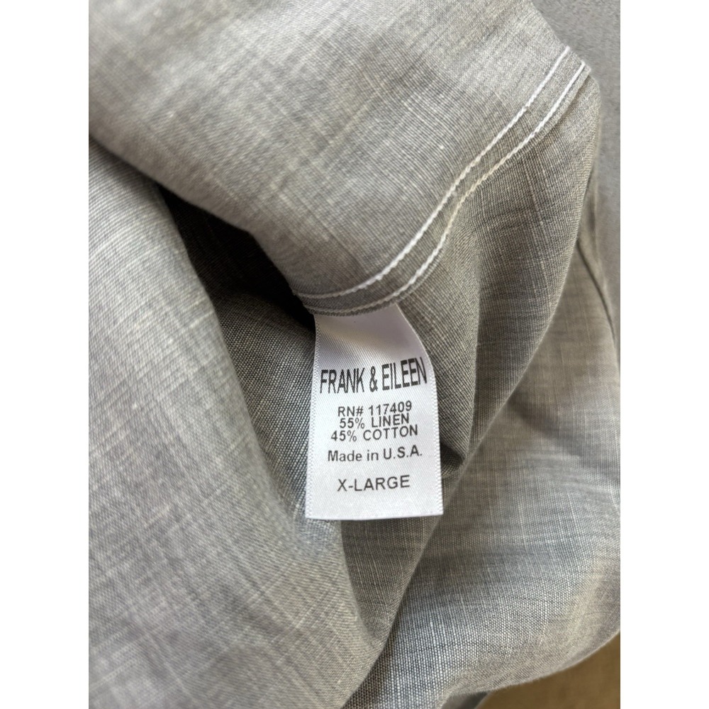 Frank And Eileen Linen Blend Long Sleeve Button Up Size XL Gray Relaxed Minimal - Picture 6 of 13